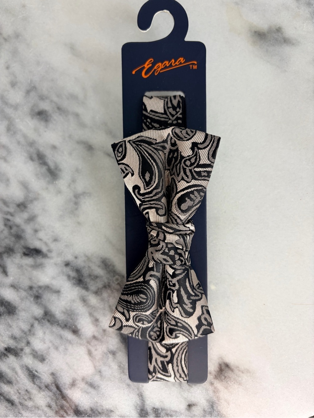 Calvin Klein Black & White Striped Bow Tie and Paisley Bow Tie - Picture 2 of 6